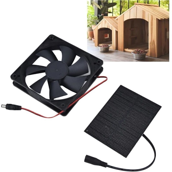 Solpanelventilator, til hønsehuse, drivhuse, skure, kæledyrshuse, camping
