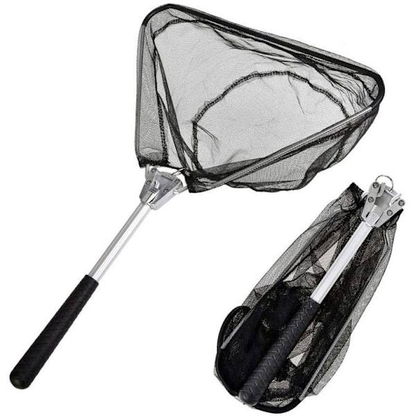 Fällbar fiskenät teleskop hopfällbar expanderbar för fågel fisk fångst frisläppande lätt bärbar aluminiumlegering ram handtag (50CM)