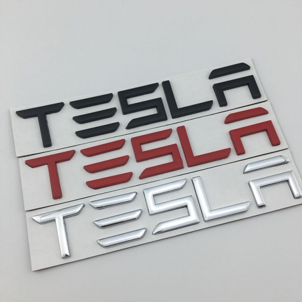 Lämplig för Teslas bakre bakre etikett metallbil klistermärke bokstavsetikett black