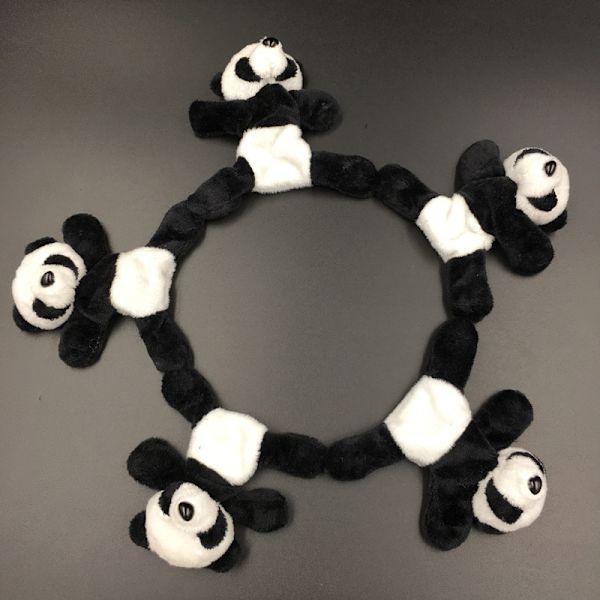 Söpö panda plyysi nukke jääkaapin magneetti (5 kpl)