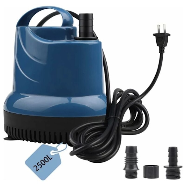 Mini Dykpumpe 2500 L/H 40W 230V Kælderpumpe Løftehøjde 2,3 m Kabel 2,5 m Til Have, Akvarium, Dam, Springvand
