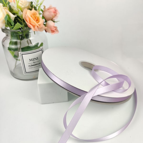 Rosa band i satin, 6 mm, 91 m, för presentinslagning, rosa hårsnöre för kvinnor, ballongband, presentband, tjockt tygband