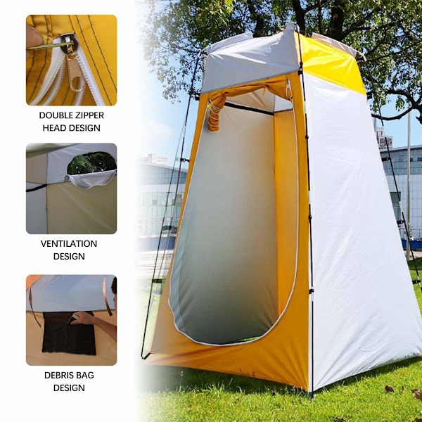 Camping Dusch Tält - Vattentät Omklädning, Sekretess Tält för Camping och Strand - Bärbar Omklädningsrum Skydd Tak - 47.2X47.2X70.8 Tum