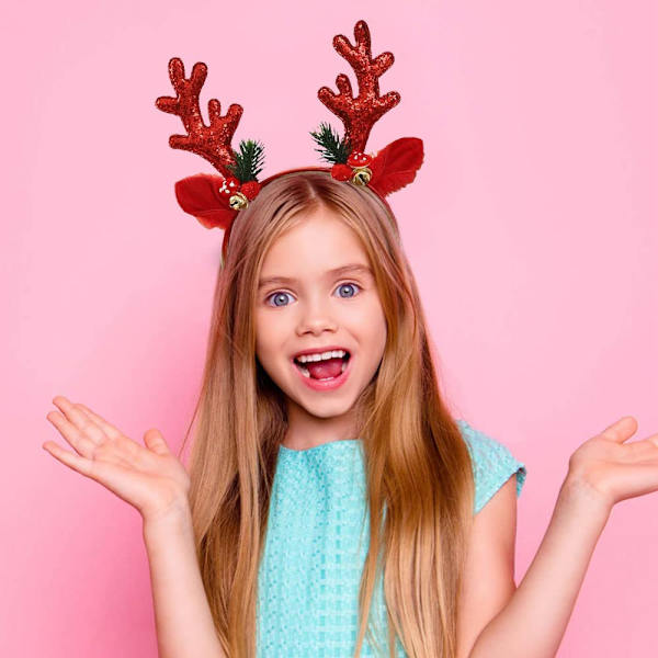 Jouluhiuspanta Hirven sarvihiuspanta glitterillä juhlapyhiin Vaatteiden lisävarusteet