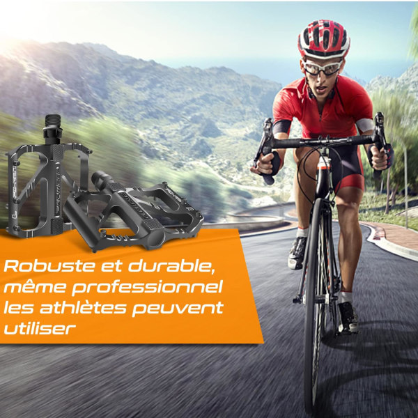 Cykelpedaler, Universal MTB-pedaler Holdbar skridsikker bred Platfo