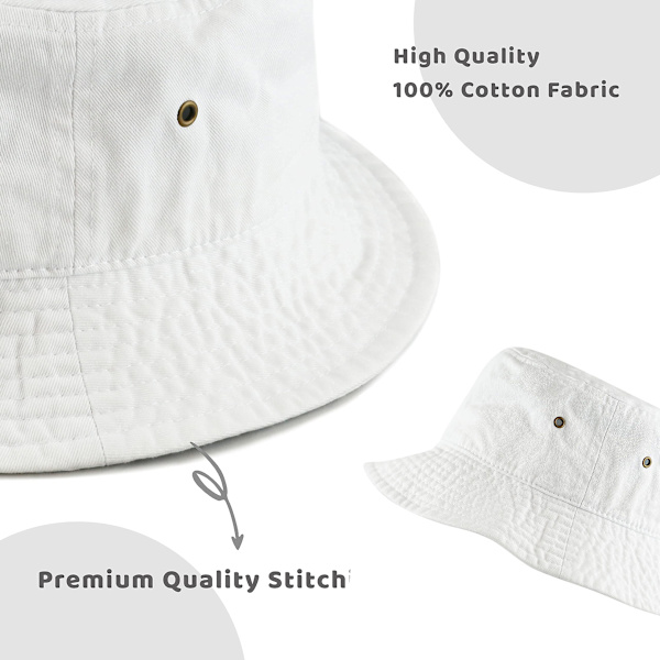 Hink i 100 % bomull - Unisex, UPF 50, packbar sommarhatt för resor, strand och sol