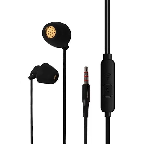 In-Ear Soveørepropper - Ultra-blød Silikone, Støjreducerende med Mikrofon & Volumekontrol til Sidesøvn & Rejser (Sort)
