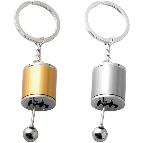 2 stk. Gear Knob nøgleringe Shifter Gear nøgleringe Bil Shift formet nøgleringe