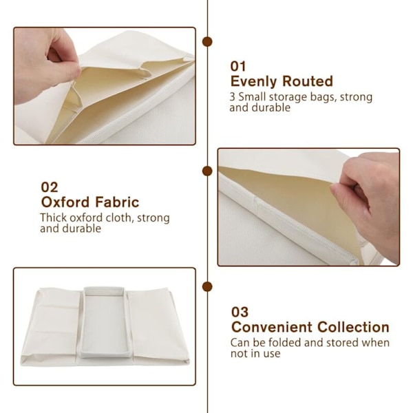 (Beige) Sofa Hengende TV Sove TV Organizer Sofa Oppbevaringsveske med Circube Sofa Sofa Sofa Sofa
