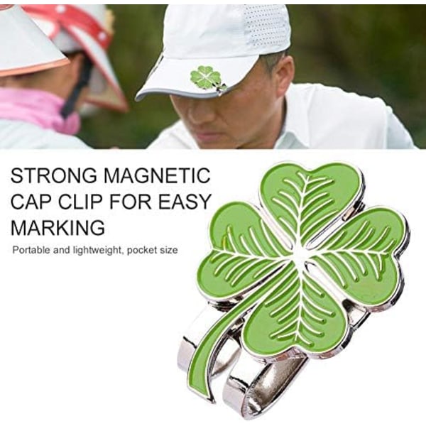 Golfhattklämma passande för golfbollsmarkör Magnetisk klöverhattklämma