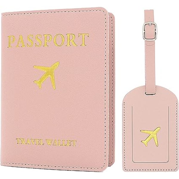 2 bagasjelapper Passkoffert (rosa), 1 passkoffert og 1 bagasje