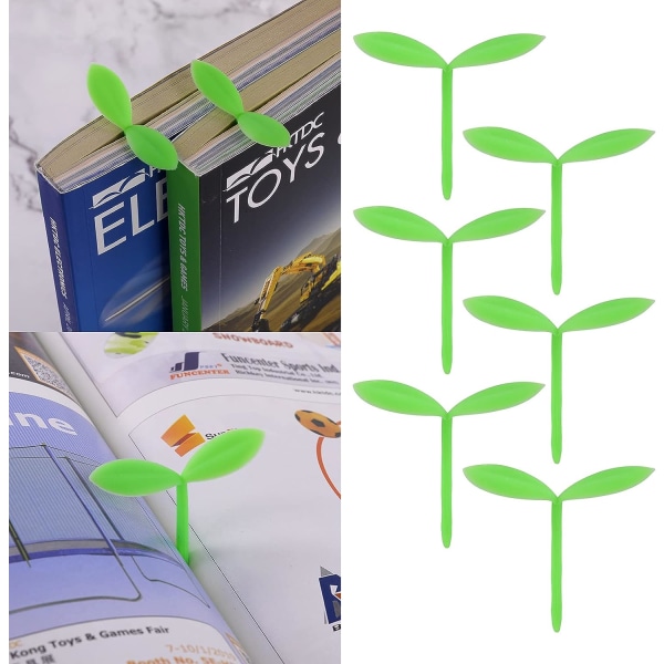 6 kpl Sprout Bookmarks, Little Green Bookmarks, Spruting Leaf Bo