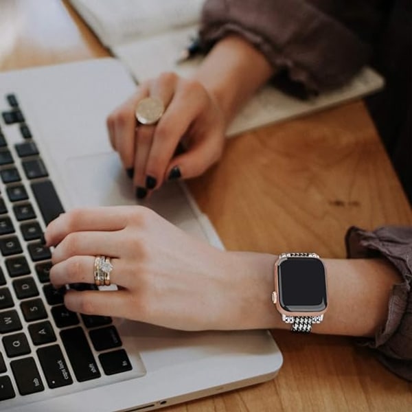 Lerretsklokkebånd kompatibelt med Apple Watch-bånd, justerbart pustende mykt nylonperlet sportserstatningsbånd for iWatch Series(38/40/4