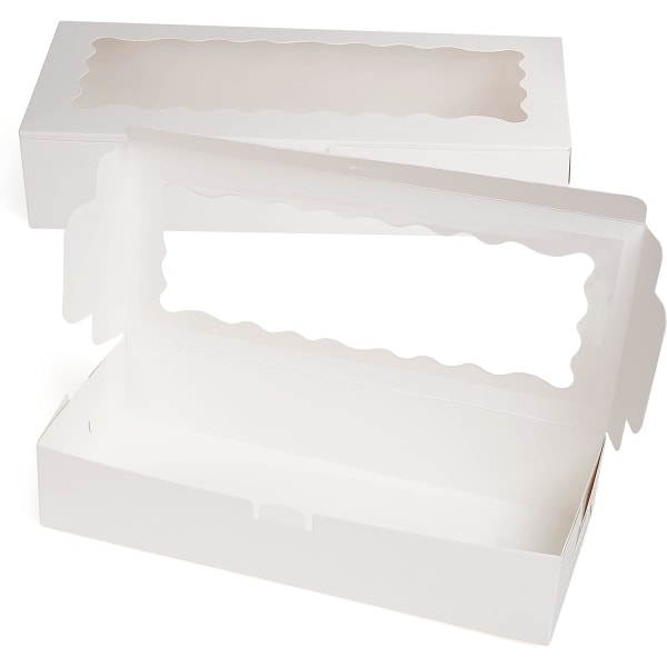 Valkoinen voimapaperilaatikko ikkunalla (5 pakkaus) - 10 * 6 * 2 tuumaa - Leivonta