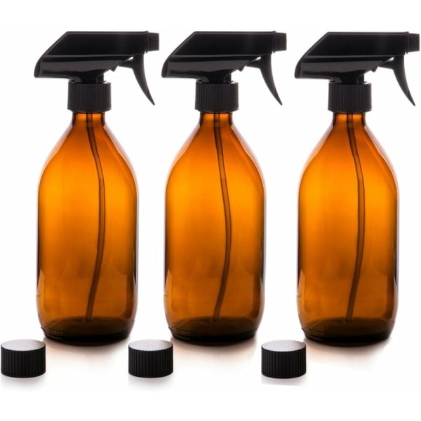 Suihkepullot - Lasi - Keltainen - Premium - 500 ml Fine Spray Trigger uudelleenkäytettävät pullot - 3 kpl set