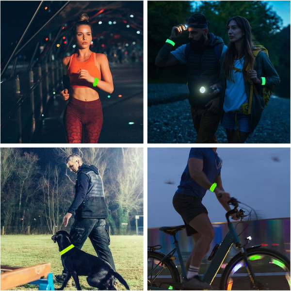 1 uppladdningsbart ljusarmband utomhus varningsljusarmband, lämplig för jogging på natten, cykling på natten, etc.