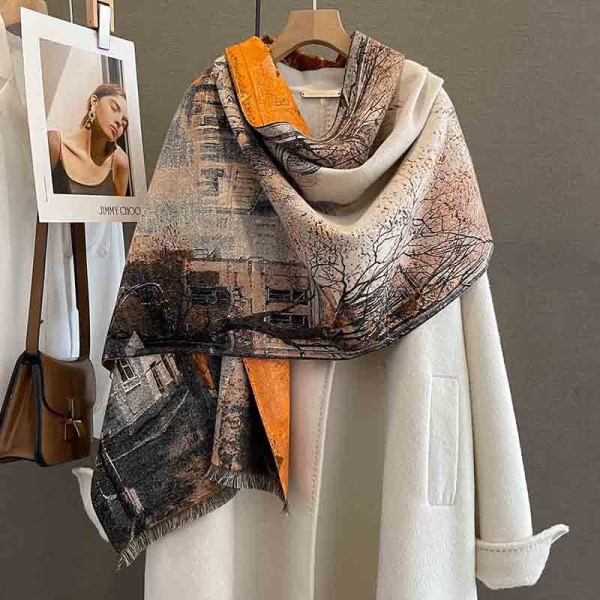 Skjerf Vinter Skjerf Unisex Stil Vinter Skjerf Langt Dame Skjerf Sjal