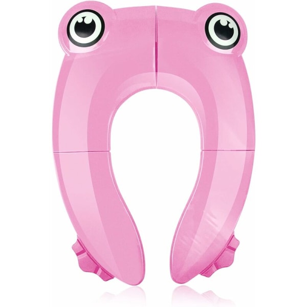 Rejsetoiletreducer, Babytoiletreducer, Sammenklappeligt børnetoiletsæde, Børnetoiletreducer, Rejsefoldbart toiletsæde med 1 bæretaske, Pink Fro