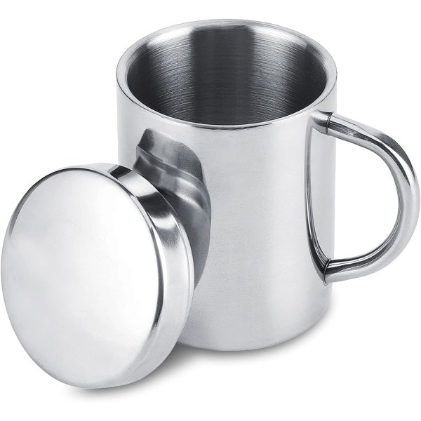 Tasses à café en acier inoxydable（280ml）, tasse thermo tasses à boire à double paroi avec couvercle mug à bière pour randonnée camping