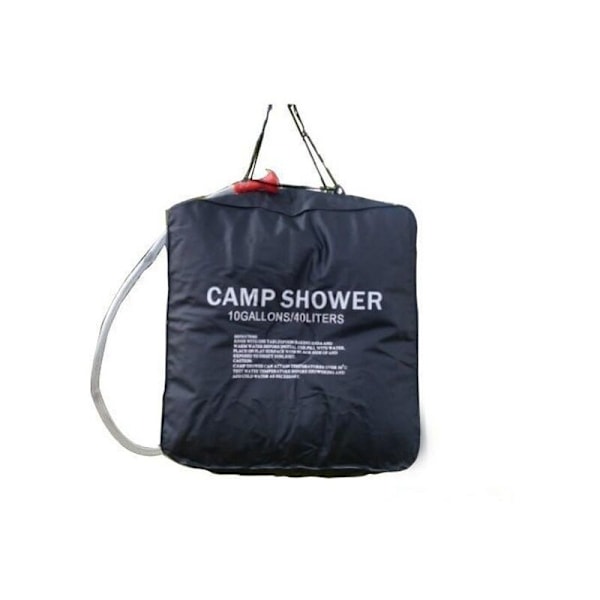 (Svart) SOLAR DUBBEL 40L CAMPING, temperatur 45 °C vandring, bergsklättring