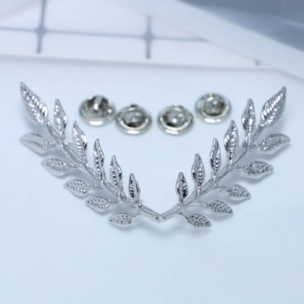 Fashion Leaf Halsband Brosch Silver Brosch Pin Brosch Kläder Pin Män och Kvinnor Smycken Gåvor (1 Par)