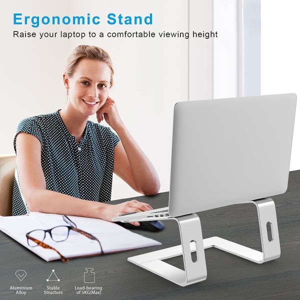 Bærbar computer stand, bærbar computer stand kompatibel med bærbar computer (10-15,9 tommer) Kompatibel til MacBook Pro/Air, Dell, Lenovo, Samsung, Huawei MateBook