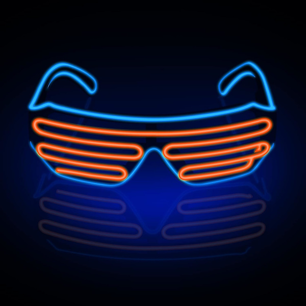 Neon Rave Glasögon (Rosa+Blå) Tråd Blixtrande LED Solglasögon Lyser Upp DJ Kostymer för Fest, 80-tal, EDM, Halloween