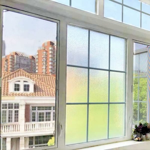 (Läpinäkyvä mosaiikki, 30x200) 3D-kalvo Arc-en-Ciel tehokkaaseen ikkunan koristeluun, sähköstaattinen ikkunakalvo, peittävä, UV-suoja