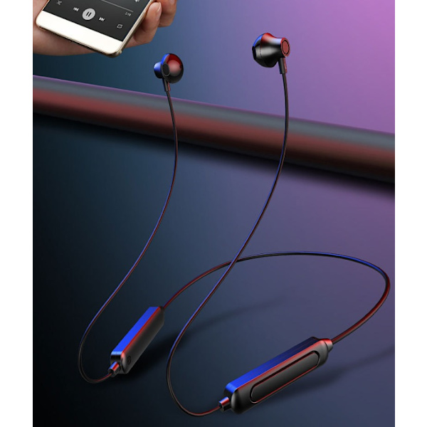 Riippuva kaula-tyyppinen langaton urheilukuuloke Bluetooth 5.0 In-Ear -kuuloke Spot (BT-95 Musta)