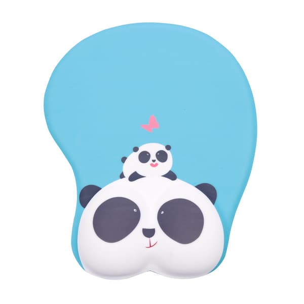 Gel Musemåtte med håndledsstøttepude, ergonomisk musepude til gaming med mælkeklud (Panda)