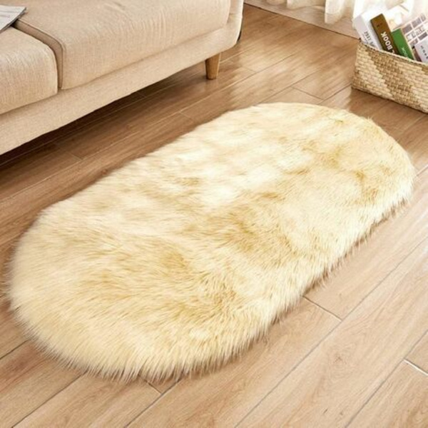 Lammeskinns teppe saueskinns teppe imitert pels Deco pels teppe mykt lammeskin imitert langhåret pels utseende imitert ull seng tepper sofa matte shaggy tepper for seng