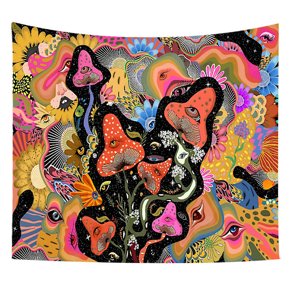 Tykkere versionBohemian Tapestry Room Decor Hængende Mandala Dekorative Klud Gobelin(150x130cm(tyk) med tilbehørspakke)