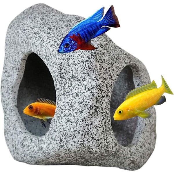 Akvarium Gjemmested for Akvatiske Dyr for Avl, Lek og Hvile, Sikre og Ikke-Giftige Keramiske Ornamenter, Dekorativ Stein for Bettafisk