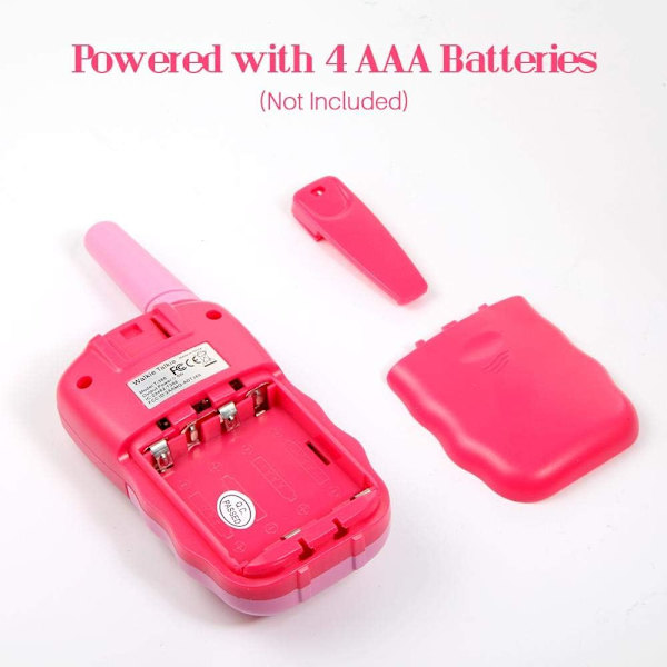 Barn Walkie Talkie, 3-8 år gammal flickleksak, 9-12 år gammal flickgåva, 2-vägsradio med 8 kanaler, 3 miles lång räckvidd för utomhusäventyr
