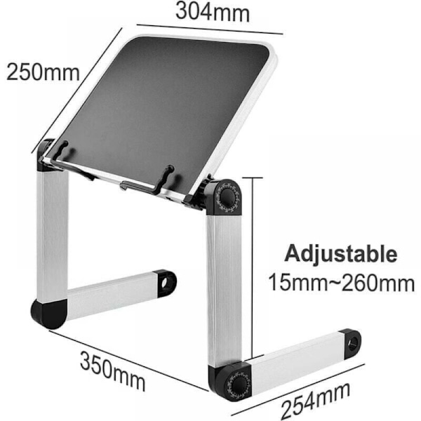 Sort læsestøtte Justerbar vippestøtte 360 Højde og justerbar vinkel Dukke Rest-foldbar foldbar til de fleste papirer og tablets og opskrifter