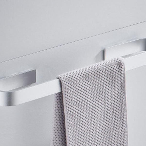 Håndklædeholder Håndklædeholder Badehåndklædeholder uden boring 40/50 cm til bad, badeværelse, køkken Nem montering（Uden håndklæder） ---------- lys sølv --