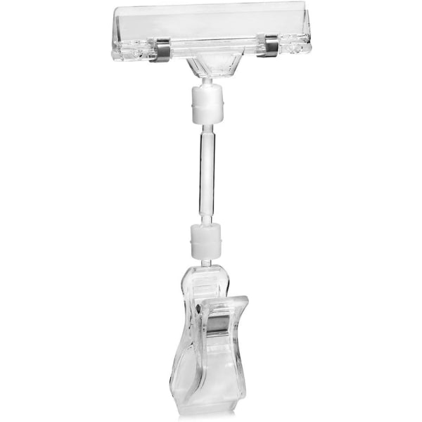 5 st klämmhållare, plastskylthållare, transparent prishållare, roterbar prishållare, platskortshållare, 16 * 8 cm klämma, familjememoklämma,