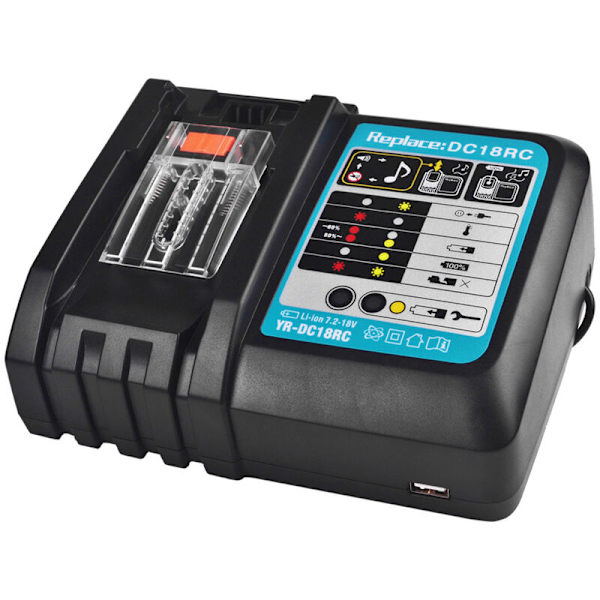 Batterioplader erstatning Makita makita lithium batterioplader til 14,4-18V DC18RC lithium batteri uden widescreen spænding, europæisk standard,