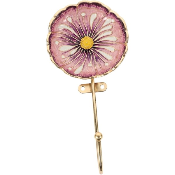 Blomma emaljerad Blomma Retro Nyckel Retro Krok. Dekor hängare Utsökt väggkrok väggkrok i enkel metall virknål plugg plugg i emaljblommor