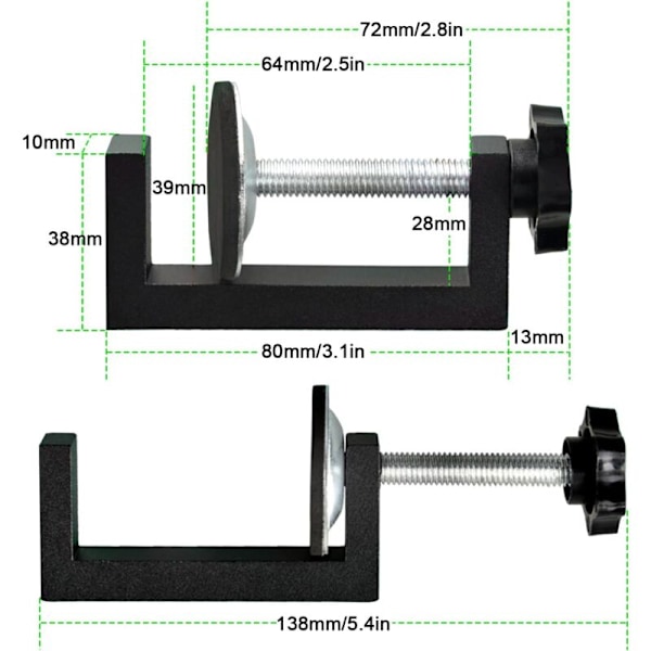 4 stycken växthus tätningssats, åtdragningsområde 10-57mm justerbara G-tvingar, växthus snickartätningsfixering, tillbehörsverktyg för bords tvingar, sui