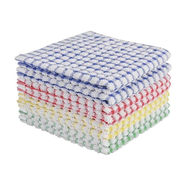 Karklude til opvask af køkkengrej, superabsorberende klude, rengøringsklude i bomuld, 8 stk., 30x30 cm pakke