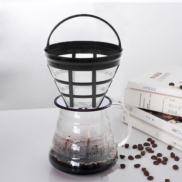 Genanvendelig kaffefilter uden praktisk papirfilter i rustfrit stål