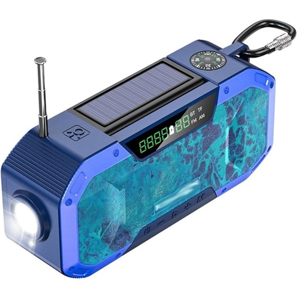 Håndsveivradio med LCD-skjerm, 2000mAh bærbar NOAA vær-solradio for hjem og nødsituasjoner