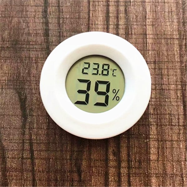 Hvid Mini Hygrometer, 4 Pakke Lille Digital Termometer Hygrometer Monitor Indendørs Udendørs Fugtighedsmåler til Bil Drivhus Hjem S