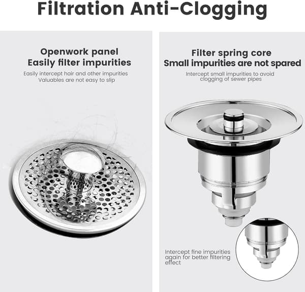 1 st universell diskbänkspropp, infällbar diskbänkspropp, diskbänkspropp med anti-stoppfilter, universell diskbänkspropp med magnetisk vattenventil 34-38
