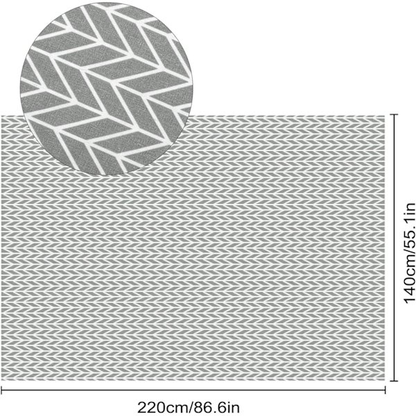 Bomulds- og linnedug i rektangulær form med pilmønster, støvtæt, vaskbar dug til køkken- og spisebord 140 x 220 cm