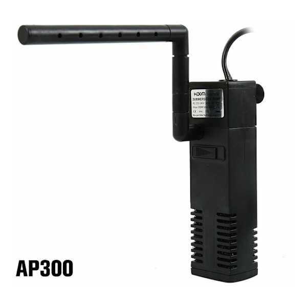 Akvarie innvendig filter, 4W 300L/T Innvendig filter for 60L akvarium filter akvariepumpe for lite akvarium, kaldt eller tropisk vann akvarier, skilpaddekar