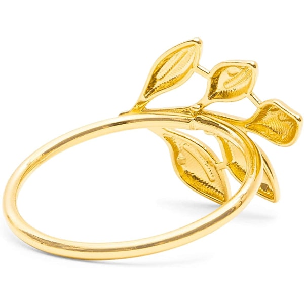 Servettringar i bladform (1,8 tum guld 12-pack)