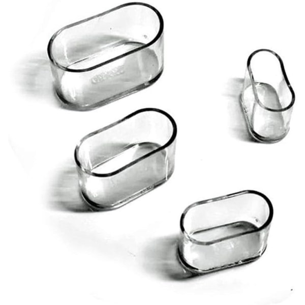 Stolebenbeskyttere, ovale silikone møbelfodbeskyttere, gulvbeskyttelse mod ridser, 8-24 stk. gennemsigtige/24 stk. 15X30mm