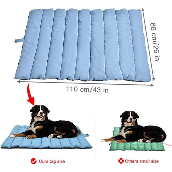 (110 x 68 cm) Stor hund- och kattmatta (fräsch och varm), hopfällbar hundkorg, tvättbar hundkudde, antistatisk hundresebädd för utomhusbruk, kylmatta